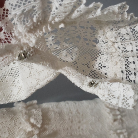 Emma Domb Vintage Long Tiered Cream Lace Dress, Size 13 - Picture 9 of 12